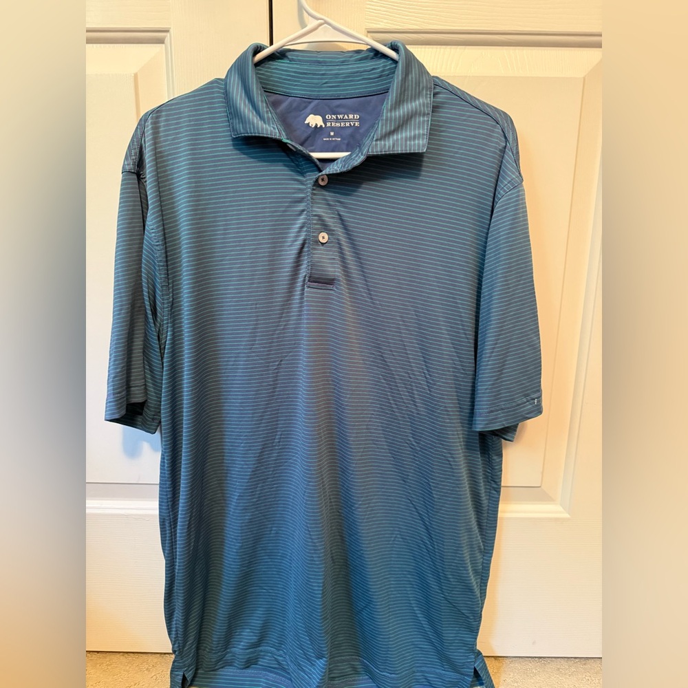 Onward Reserve Green Stripped Polo Shirt